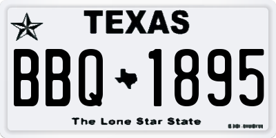 TX license plate BBQ1895