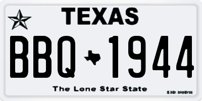 TX license plate BBQ1944