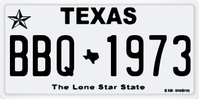 TX license plate BBQ1973