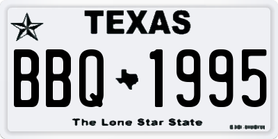 TX license plate BBQ1995