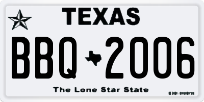 TX license plate BBQ2006
