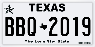 TX license plate BBQ2019