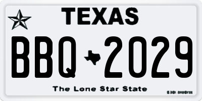 TX license plate BBQ2029