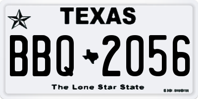 TX license plate BBQ2056