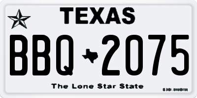 TX license plate BBQ2075