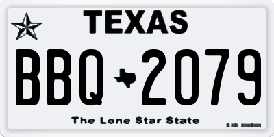 TX license plate BBQ2079