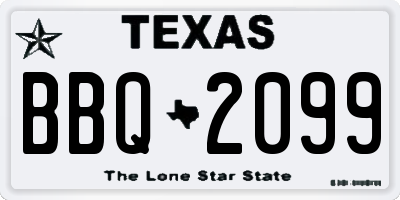TX license plate BBQ2099