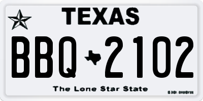 TX license plate BBQ2102