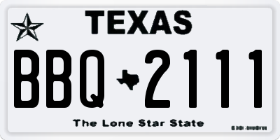 TX license plate BBQ2111