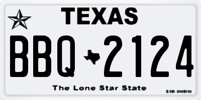 TX license plate BBQ2124