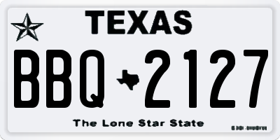 TX license plate BBQ2127