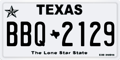 TX license plate BBQ2129
