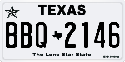 TX license plate BBQ2146