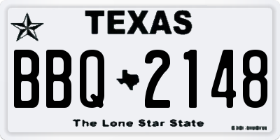 TX license plate BBQ2148