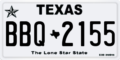TX license plate BBQ2155