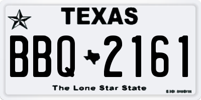 TX license plate BBQ2161