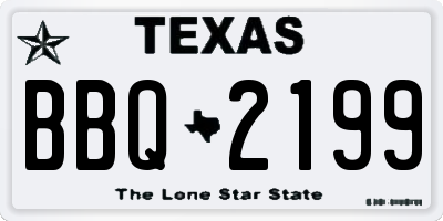TX license plate BBQ2199