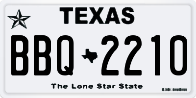 TX license plate BBQ2210