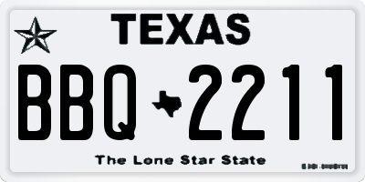TX license plate BBQ2211