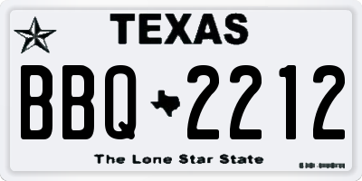 TX license plate BBQ2212