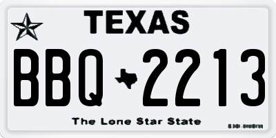 TX license plate BBQ2213