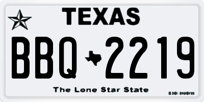 TX license plate BBQ2219