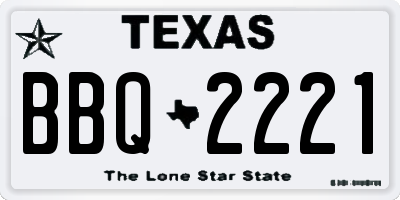 TX license plate BBQ2221