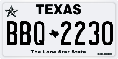 TX license plate BBQ2230