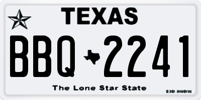 TX license plate BBQ2241