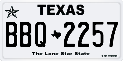 TX license plate BBQ2257