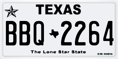 TX license plate BBQ2264