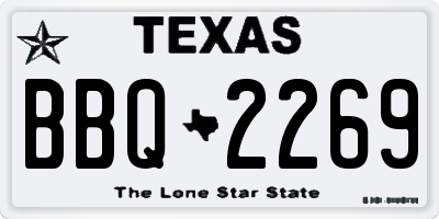 TX license plate BBQ2269