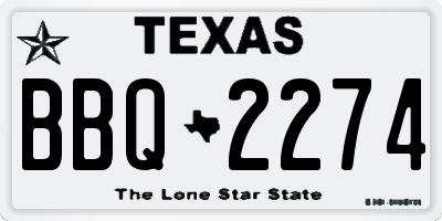 TX license plate BBQ2274