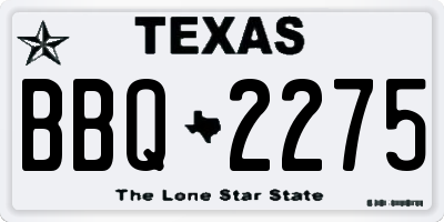 TX license plate BBQ2275