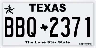 TX license plate BBQ2371