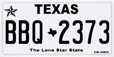 TX license plate BBQ2373