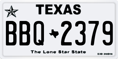 TX license plate BBQ2379