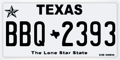 TX license plate BBQ2393