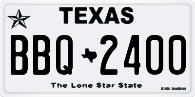 TX license plate BBQ2400