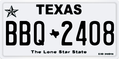 TX license plate BBQ2408