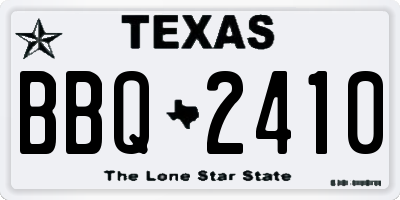 TX license plate BBQ2410