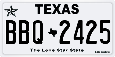 TX license plate BBQ2425