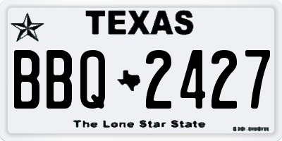 TX license plate BBQ2427