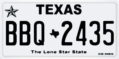TX license plate BBQ2435