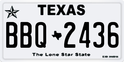 TX license plate BBQ2436