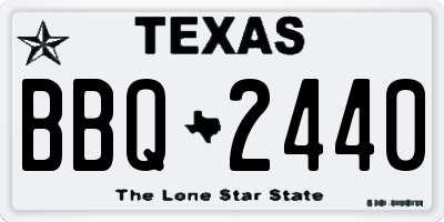TX license plate BBQ2440