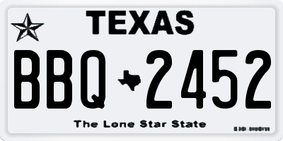 TX license plate BBQ2452