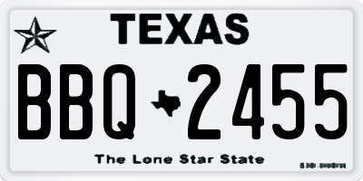 TX license plate BBQ2455