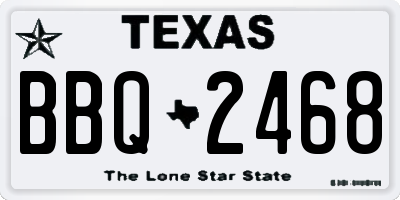 TX license plate BBQ2468