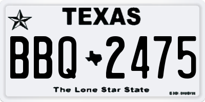 TX license plate BBQ2475